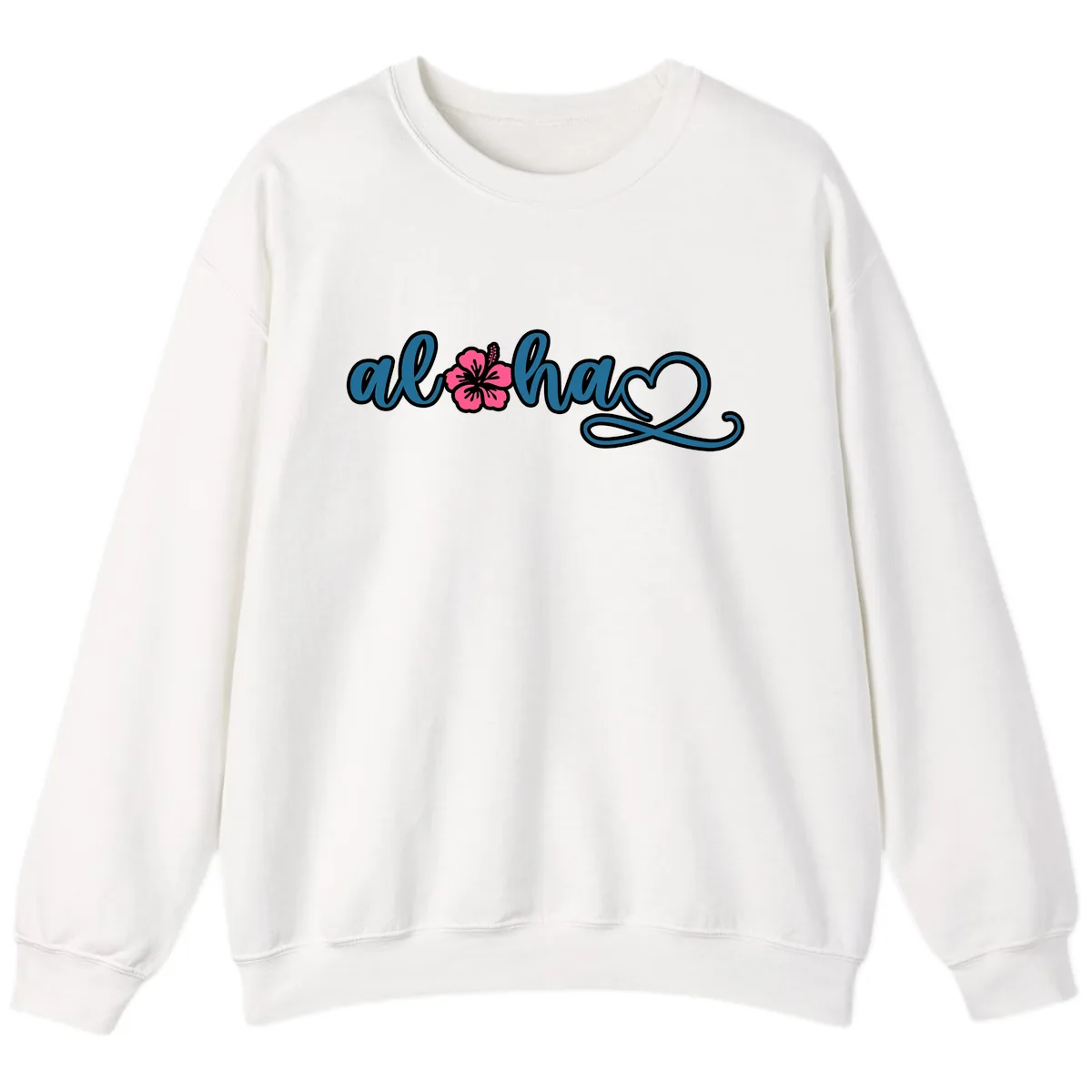 Aloha Vibes Hibiscus Cruise Sweatshirt in White