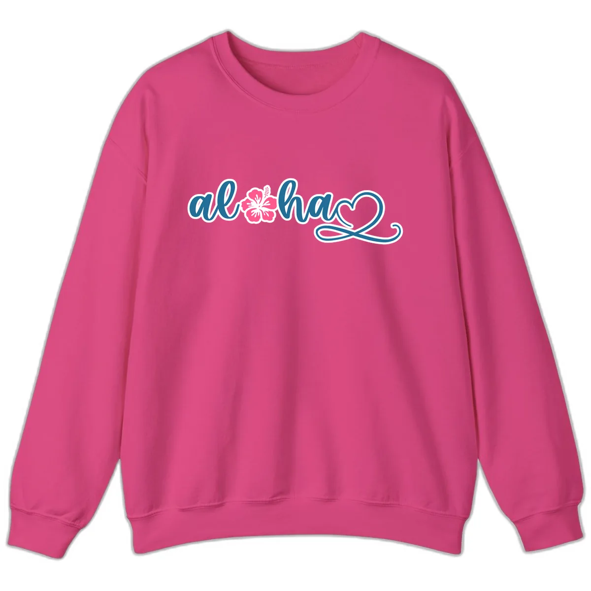 Aloha Vibes Hibiscus Cruise Sweatshirt in Heliconia