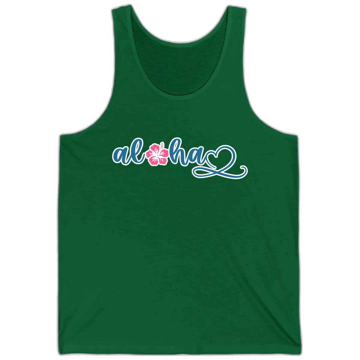 Aloha Vibes Hibiscus Cruise Tank in Kelly