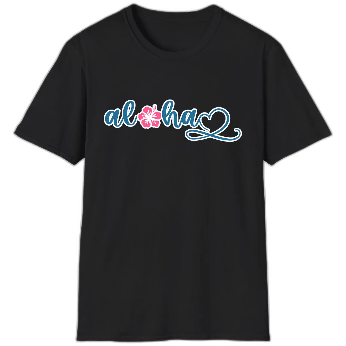 Aloha Vibes Hibiscus Cruise T-Shirt in Black