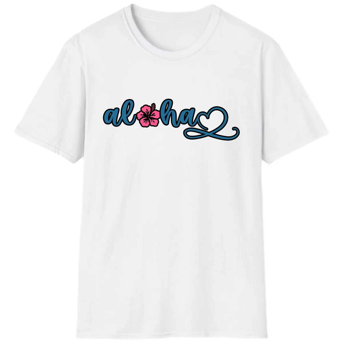 Aloha Vibes Hibiscus Cruise T-Shirt in White