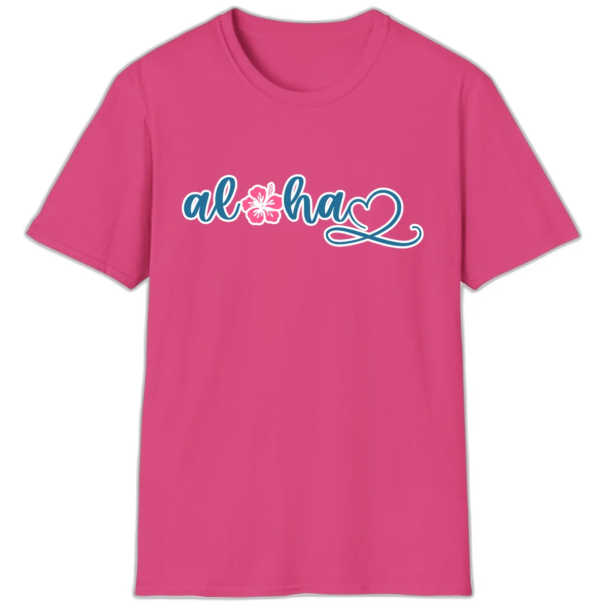 Aloha Vibes Hibiscus Cruise T-Shirt in Heliconia