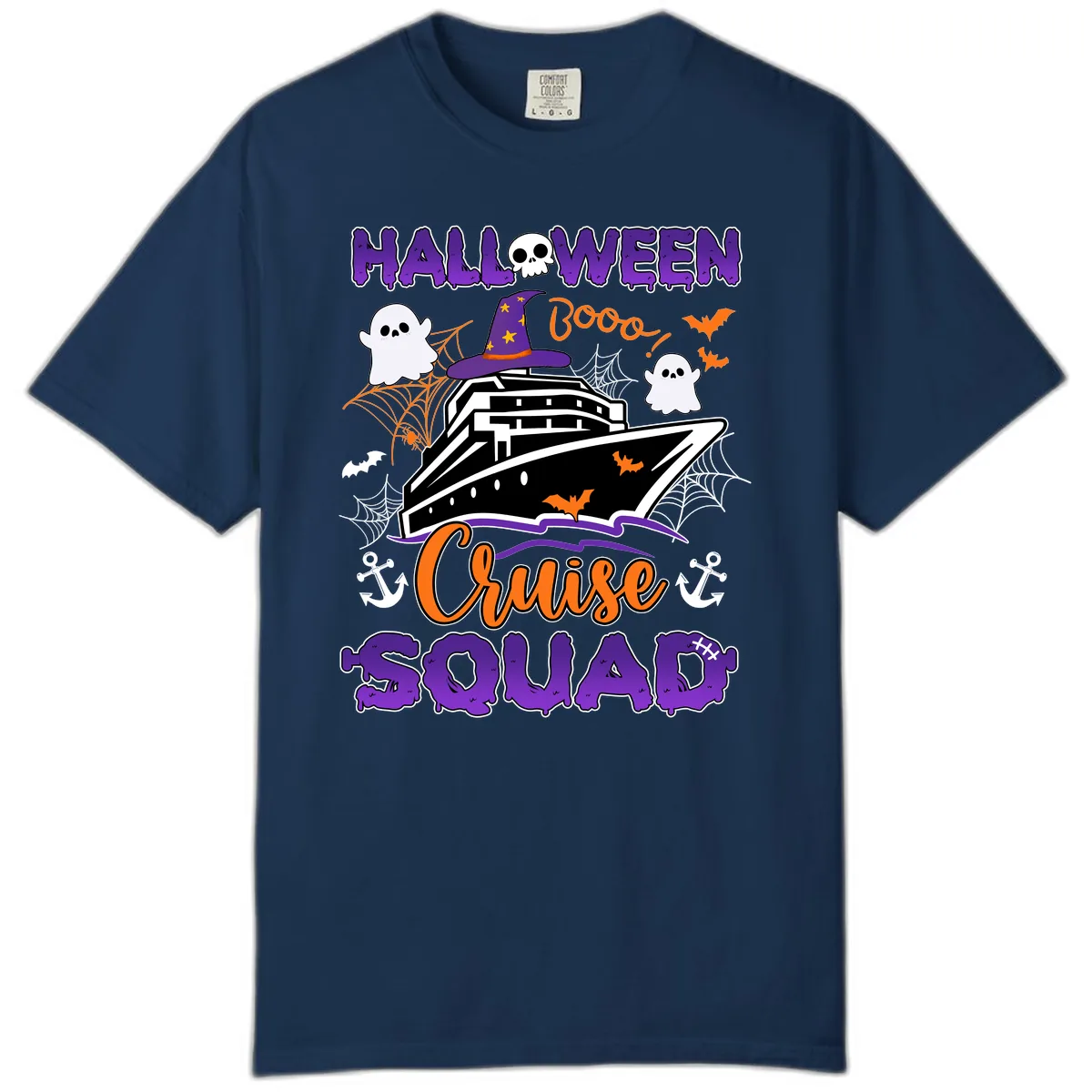 Halloween Cruise Squad Comfort Color in Navy