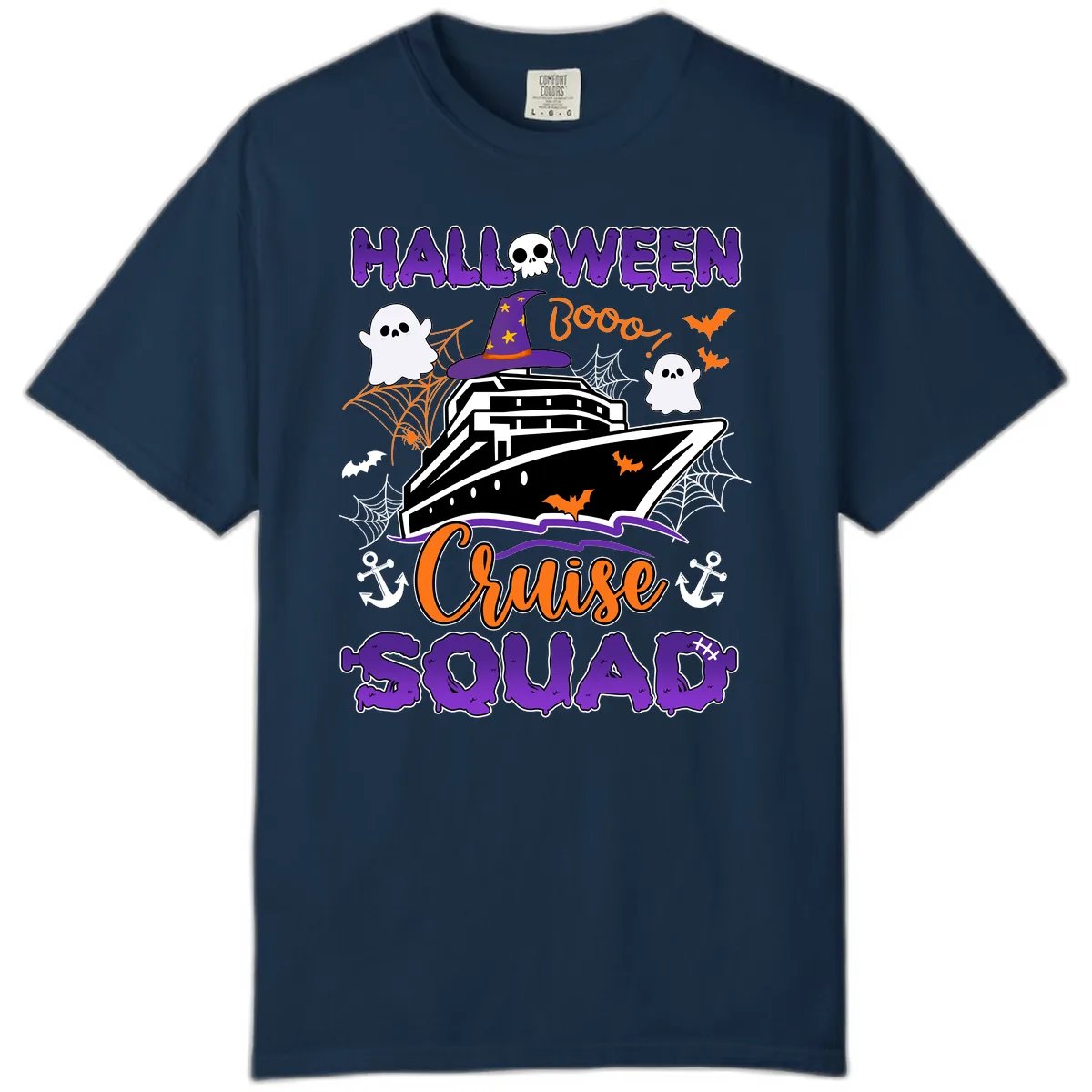 Halloween Cruise Squad Comfort Color in True Navy