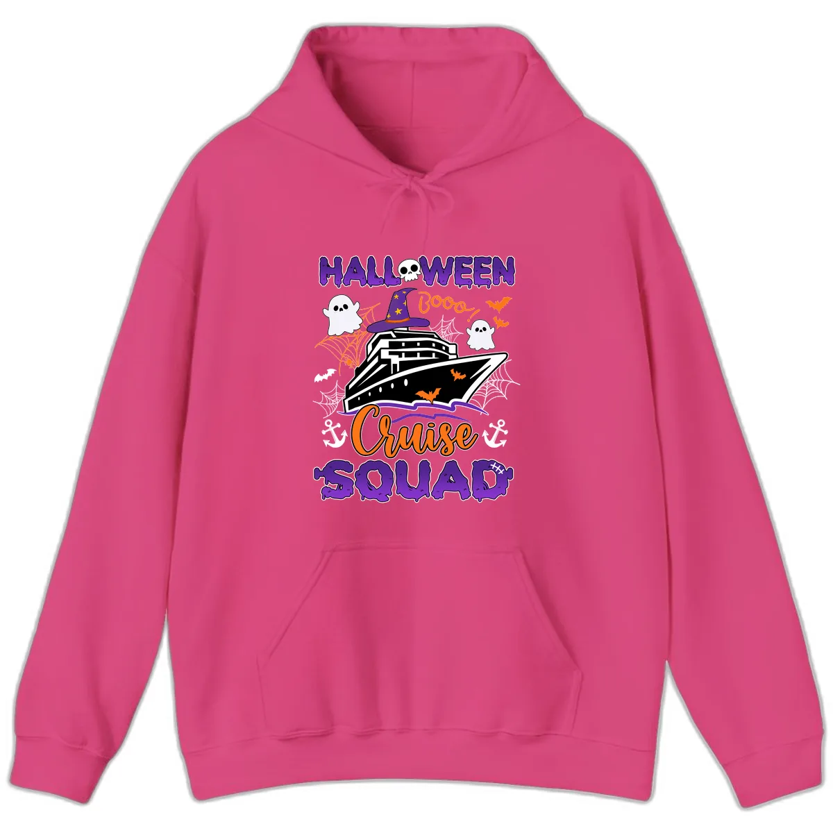 Halloween Cruise Squad Hoodie in Heliconia