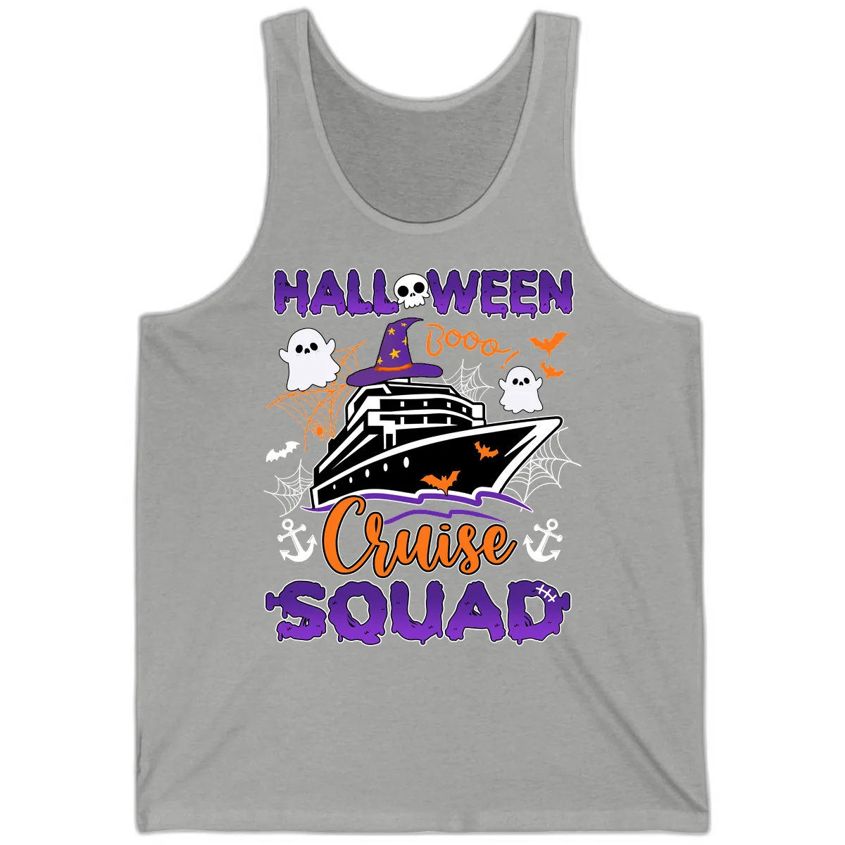Halloween Cruise Squad Tank in Athletic Heather