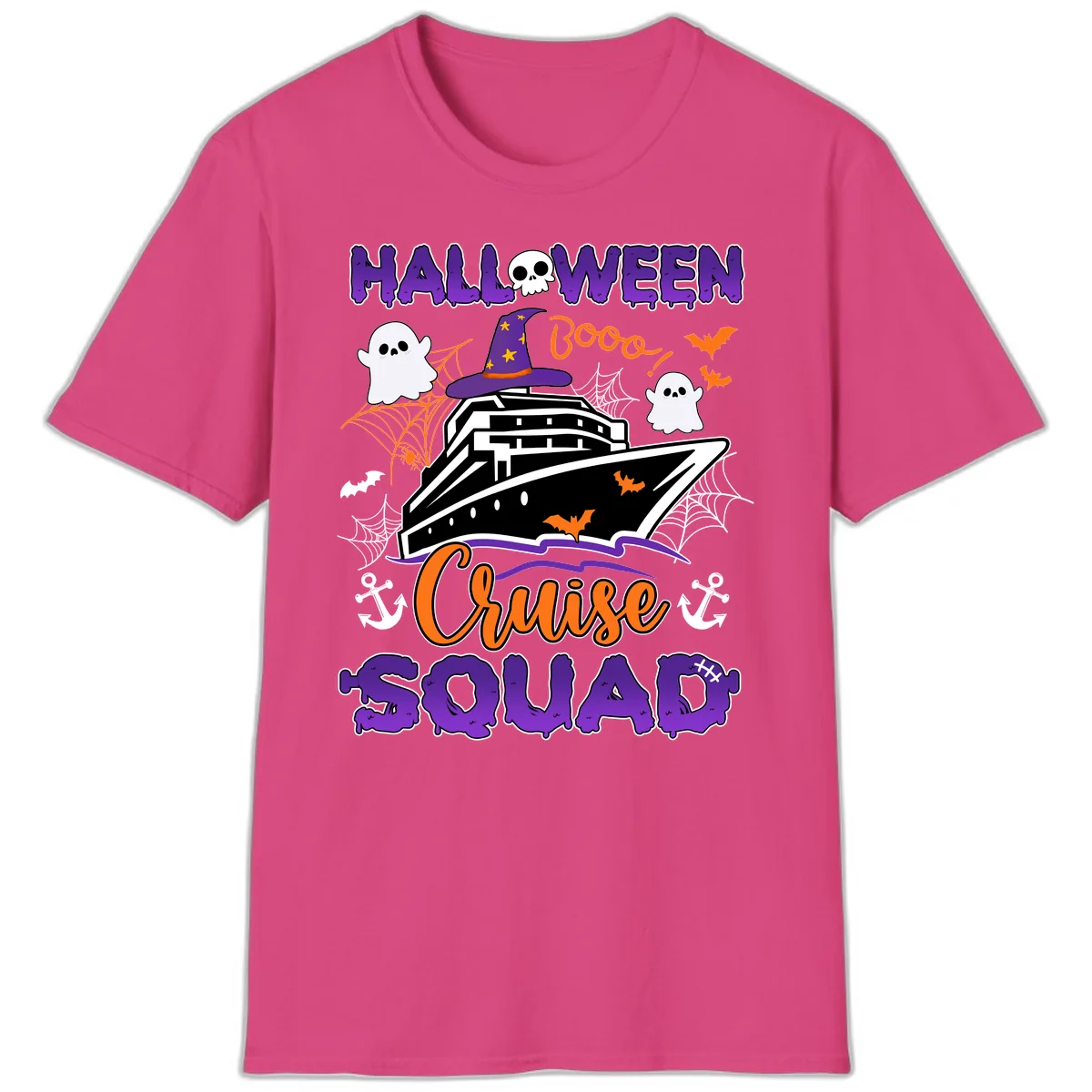 Halloween Cruise Squad T-Shirt in Heliconia