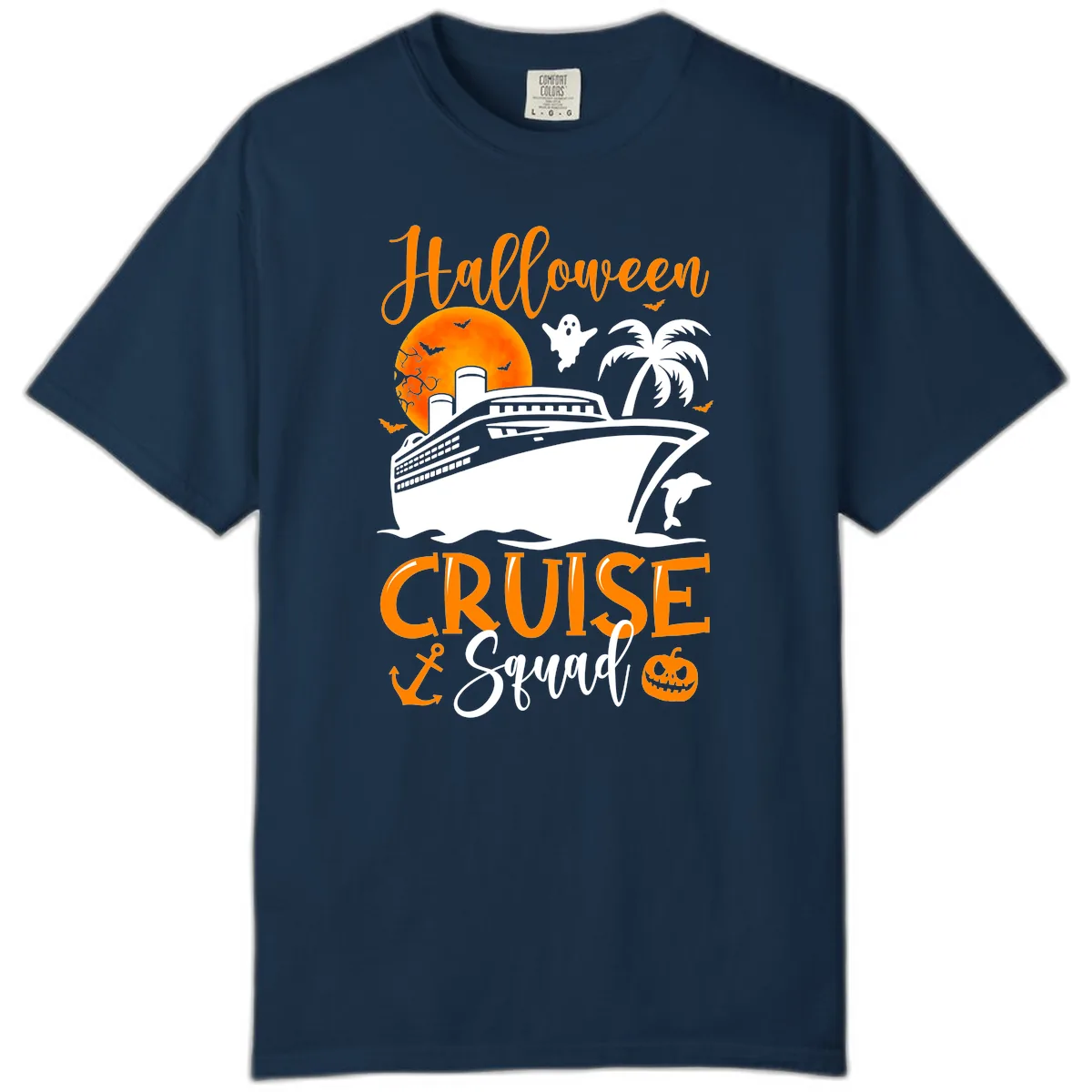 Halloween Cruise Squad Comfort Color in True Navy