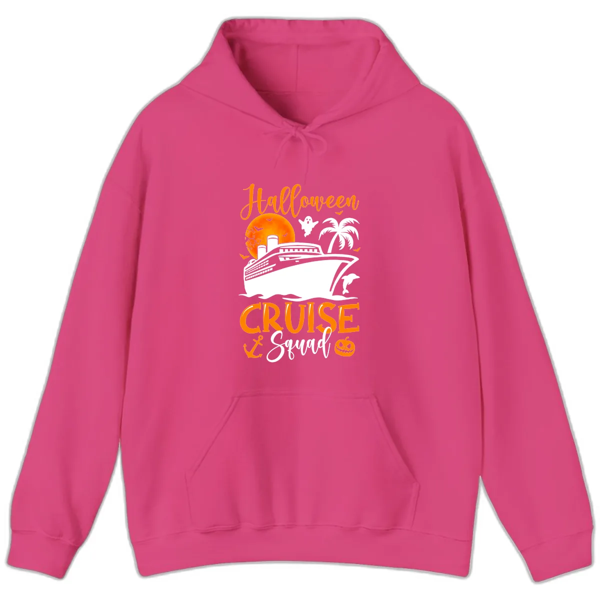 Halloween Cruise Squad Hoodie in Heliconia