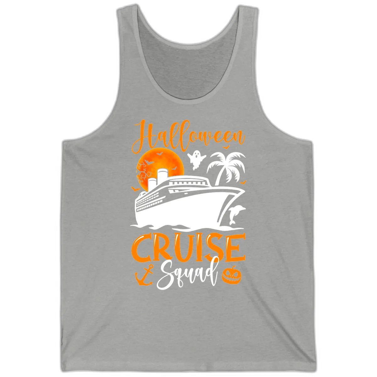 Halloween Cruise Squad Tank in Athletic Heather