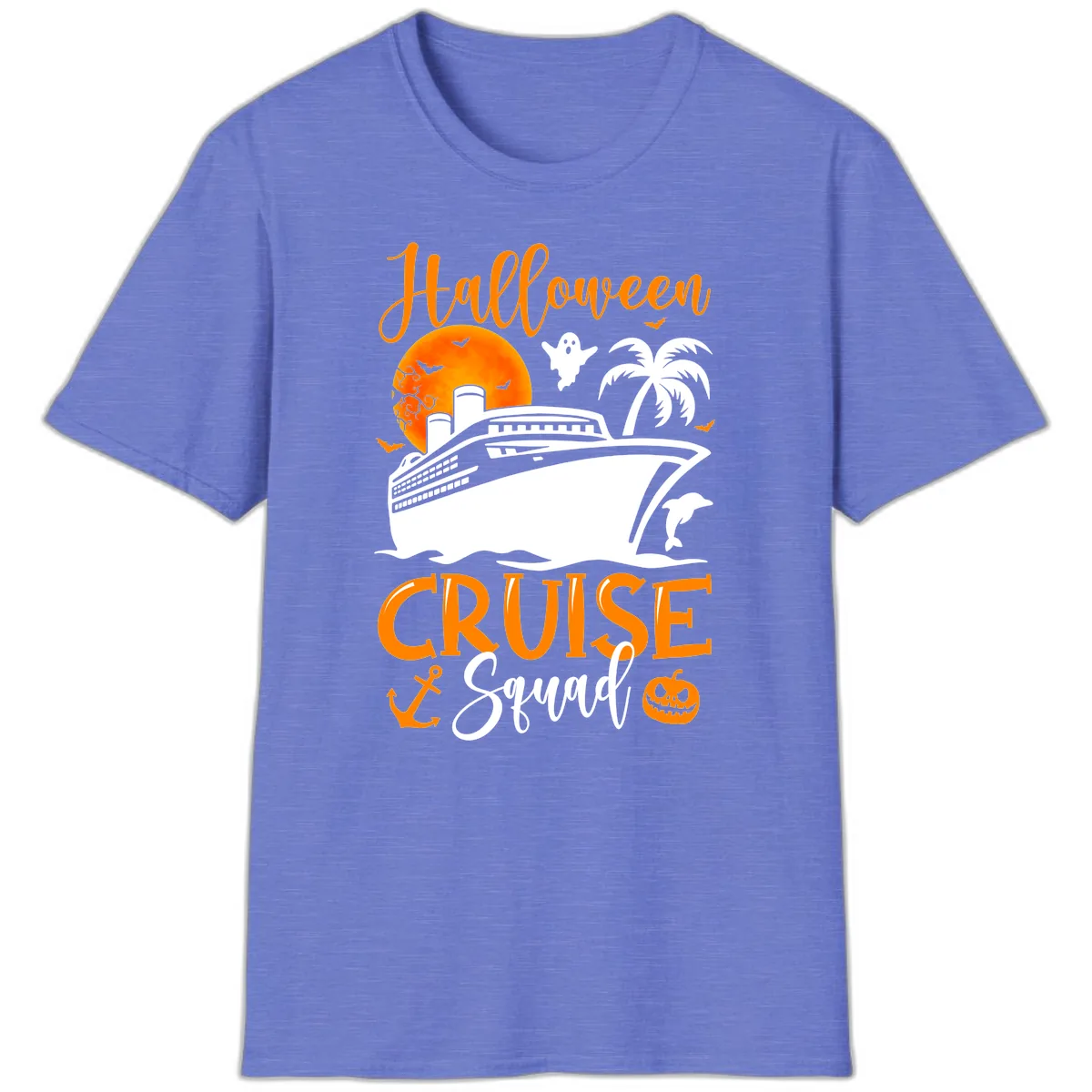 Halloween Cruise Squad T-Shirt in Heather Royal