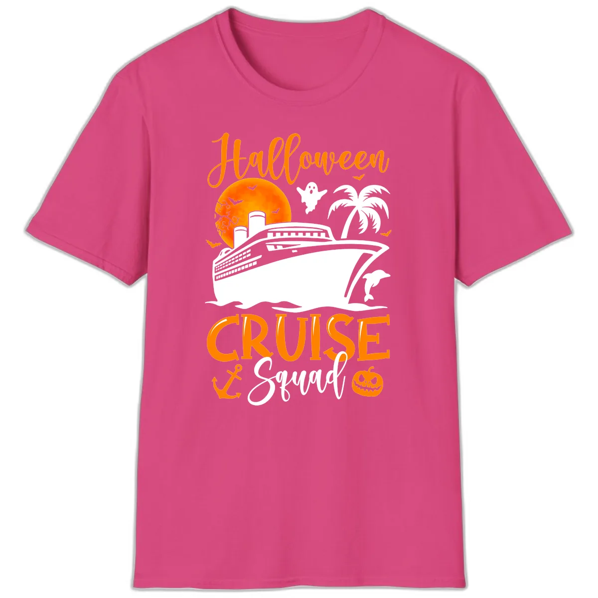Halloween Cruise Squad T-Shirt in Heliconia