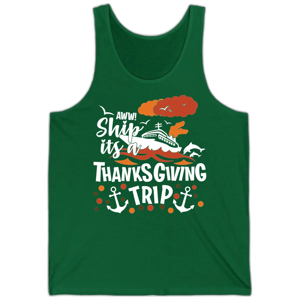 Aww Ship It's A Thanksgiving Trip Tank in Kelly