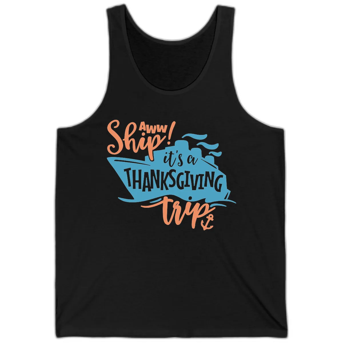 Aww Ship It's a Thanksgiving Trip Tank in Black