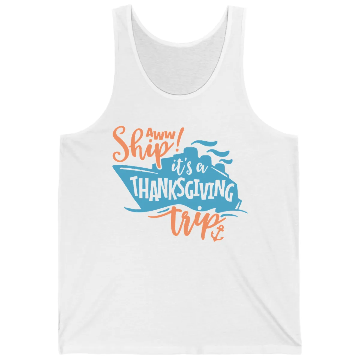 Aww Ship It's a Thanksgiving Trip Tank in White