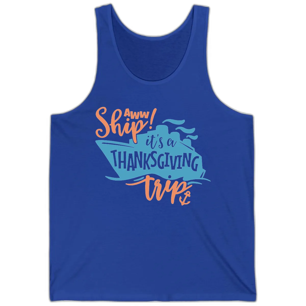 Aww Ship It's a Thanksgiving Trip Tank in True Royal