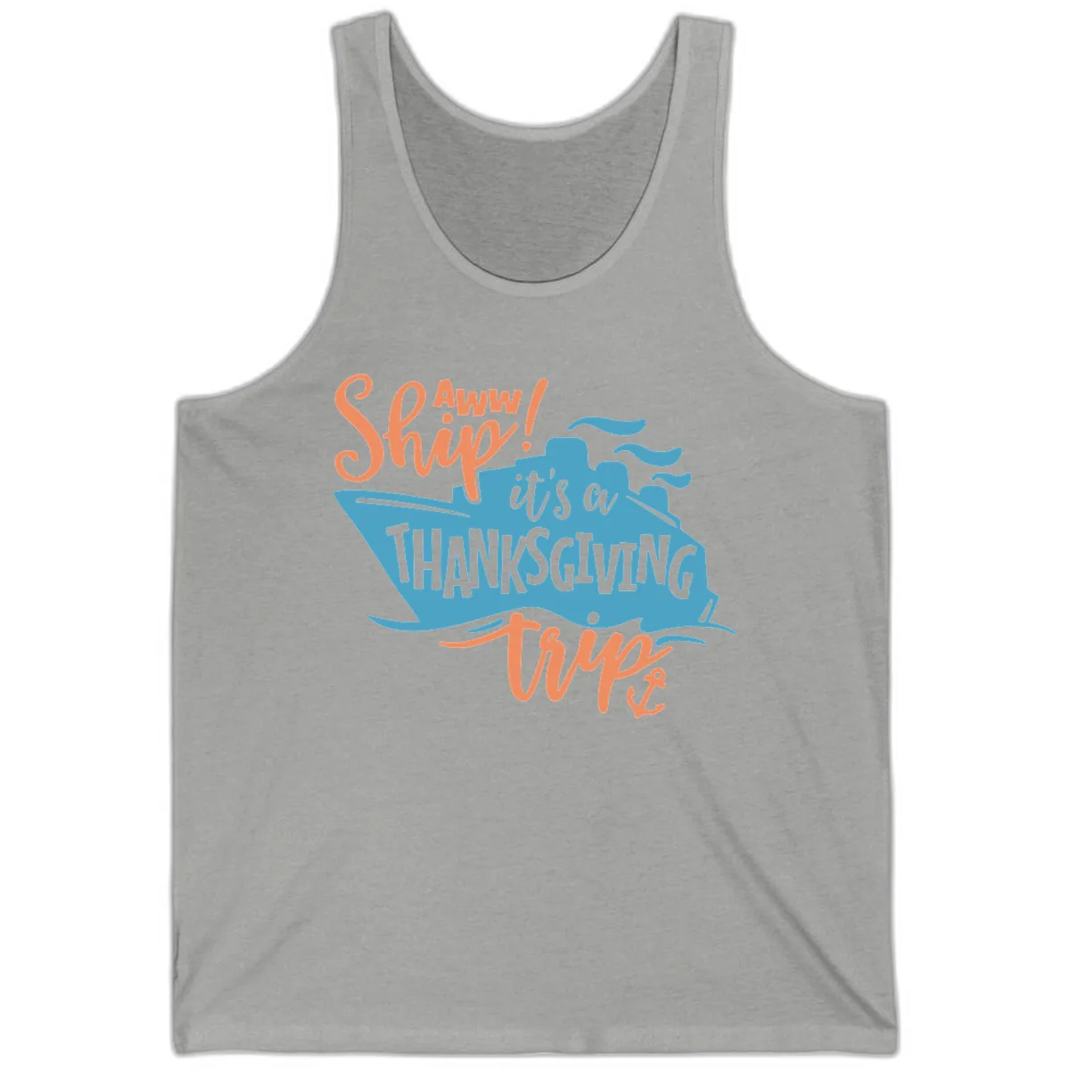 Aww Ship It's a Thanksgiving Trip Tank in Athletic Heather