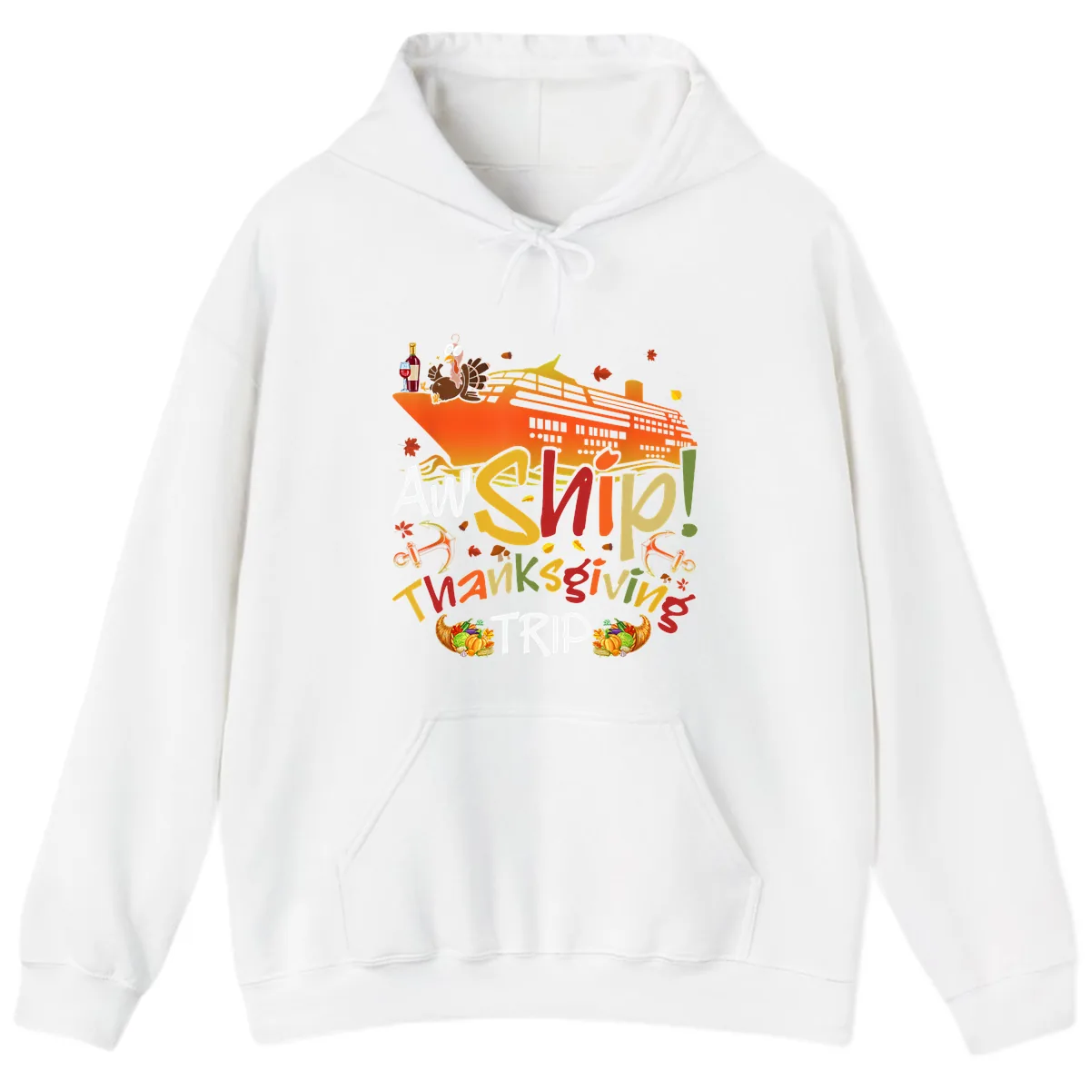 An Ship Thanksgiving Trip Hoodie in White