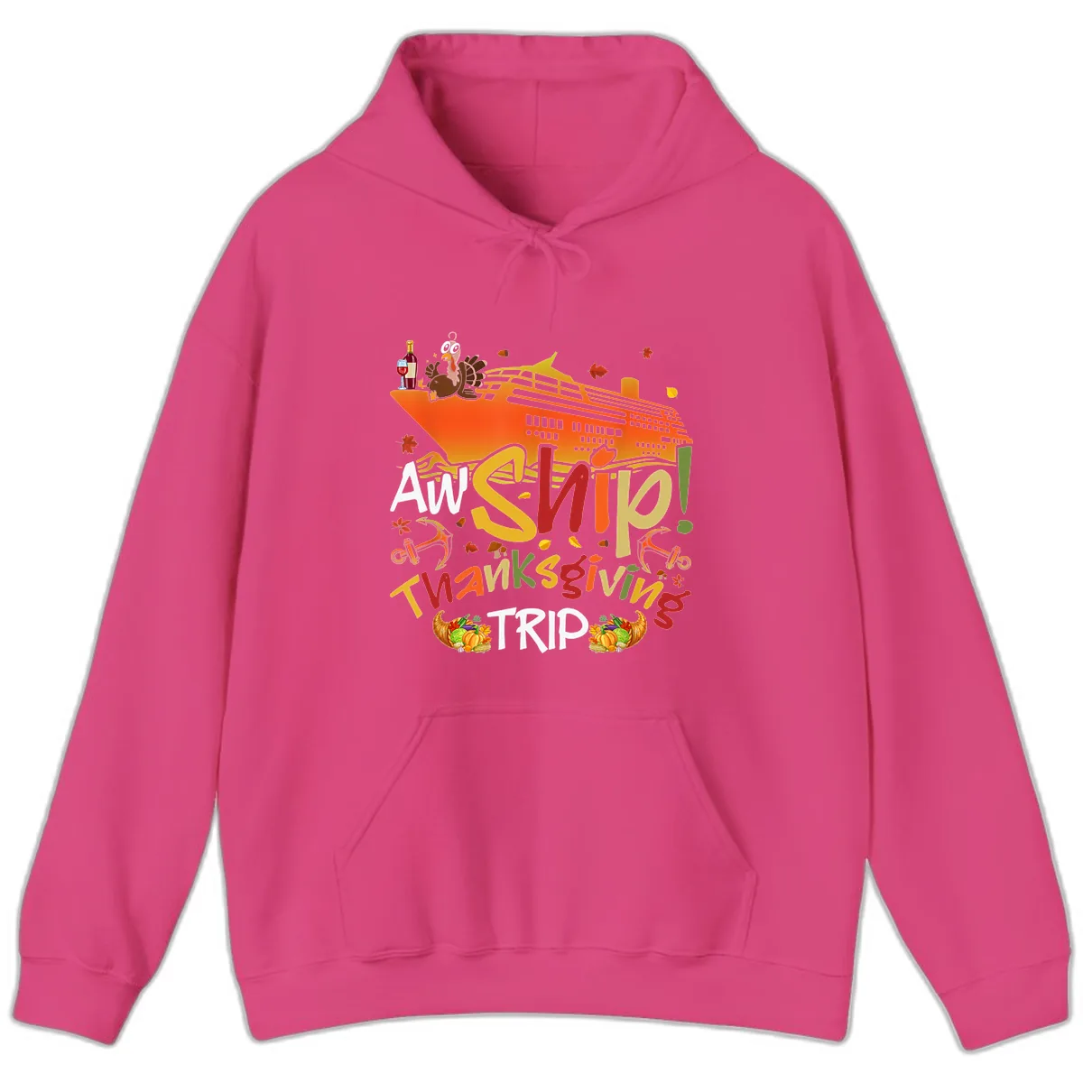 An Ship Thanksgiving Trip Hoodie in Heliconia