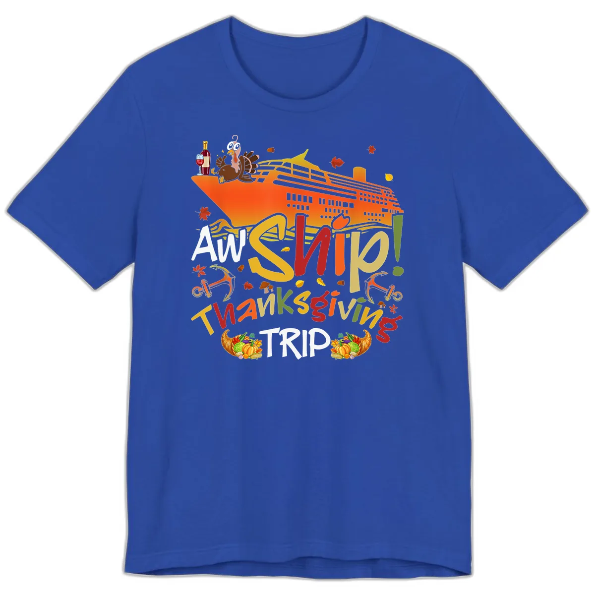 An Ship Thanksgiving Trip Premium T-Shirt in True Royal