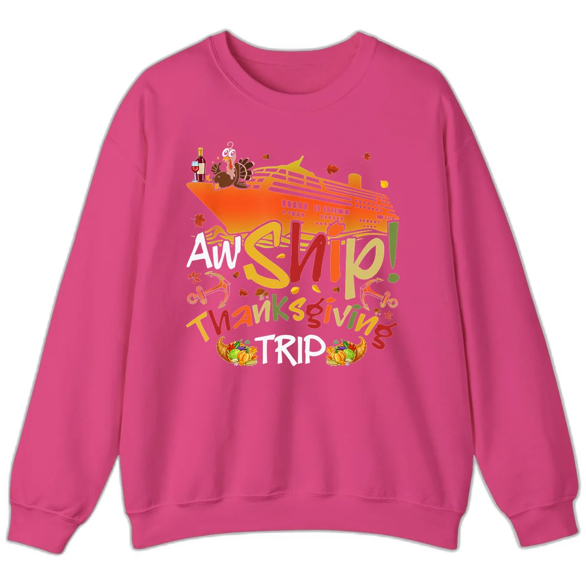 An Ship Thanksgiving Trip Sweatshirt in Heliconia