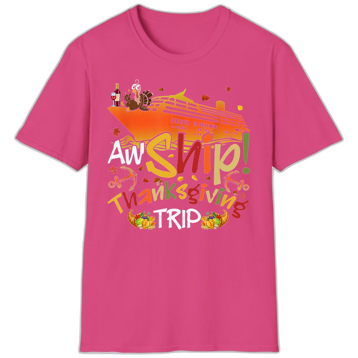 An Ship Thanksgiving Trip T-Shirt in Heliconia