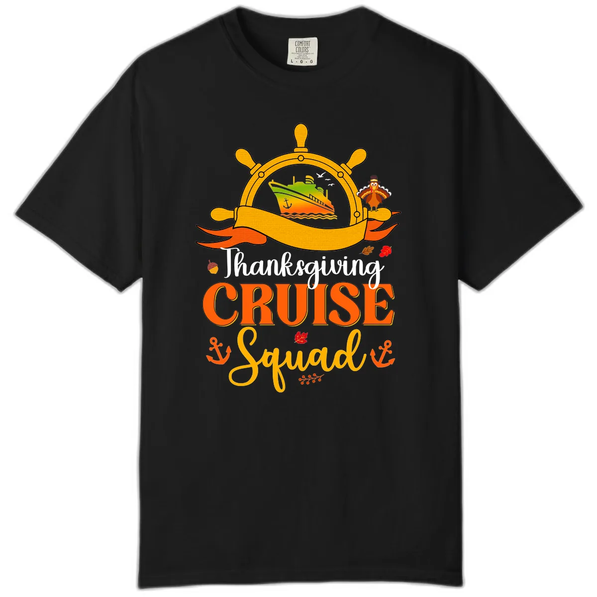 Thanksgiving Cruise Squad Comfort Color in Black