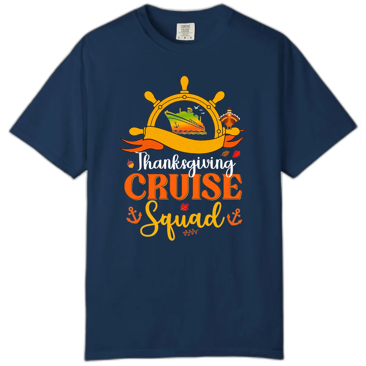Thanksgiving Cruise Squad Comfort Color in Navy