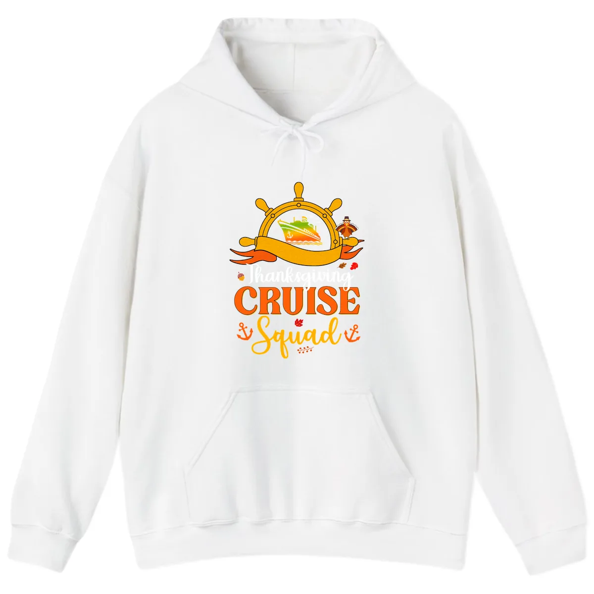 Thanksgiving Cruise Squad Hoodie in White