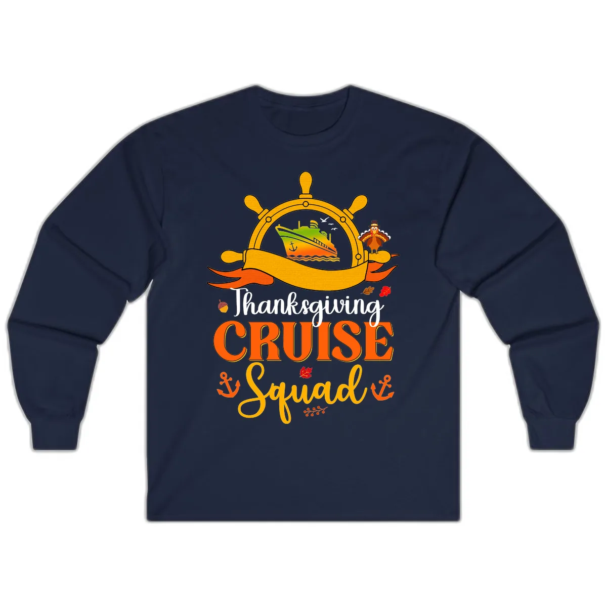 Thanksgiving Cruise Squad Long Sleeve in Navy