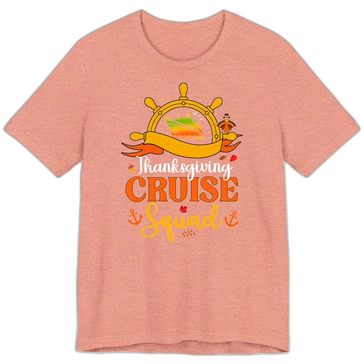 Thanksgiving Cruise Squad Premium T-Shirt in Heather Sunset