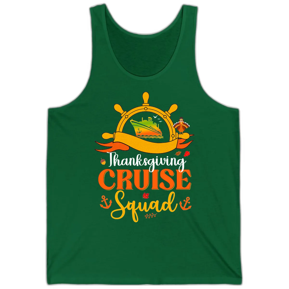 Thanksgiving Cruise Squad Tank in Kelly