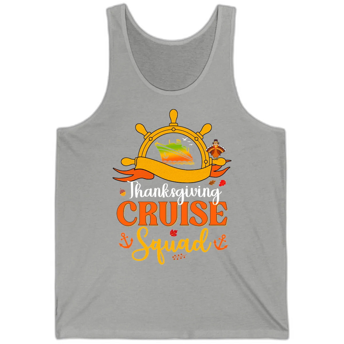 Thanksgiving Cruise Squad Tank in Athletic Heather