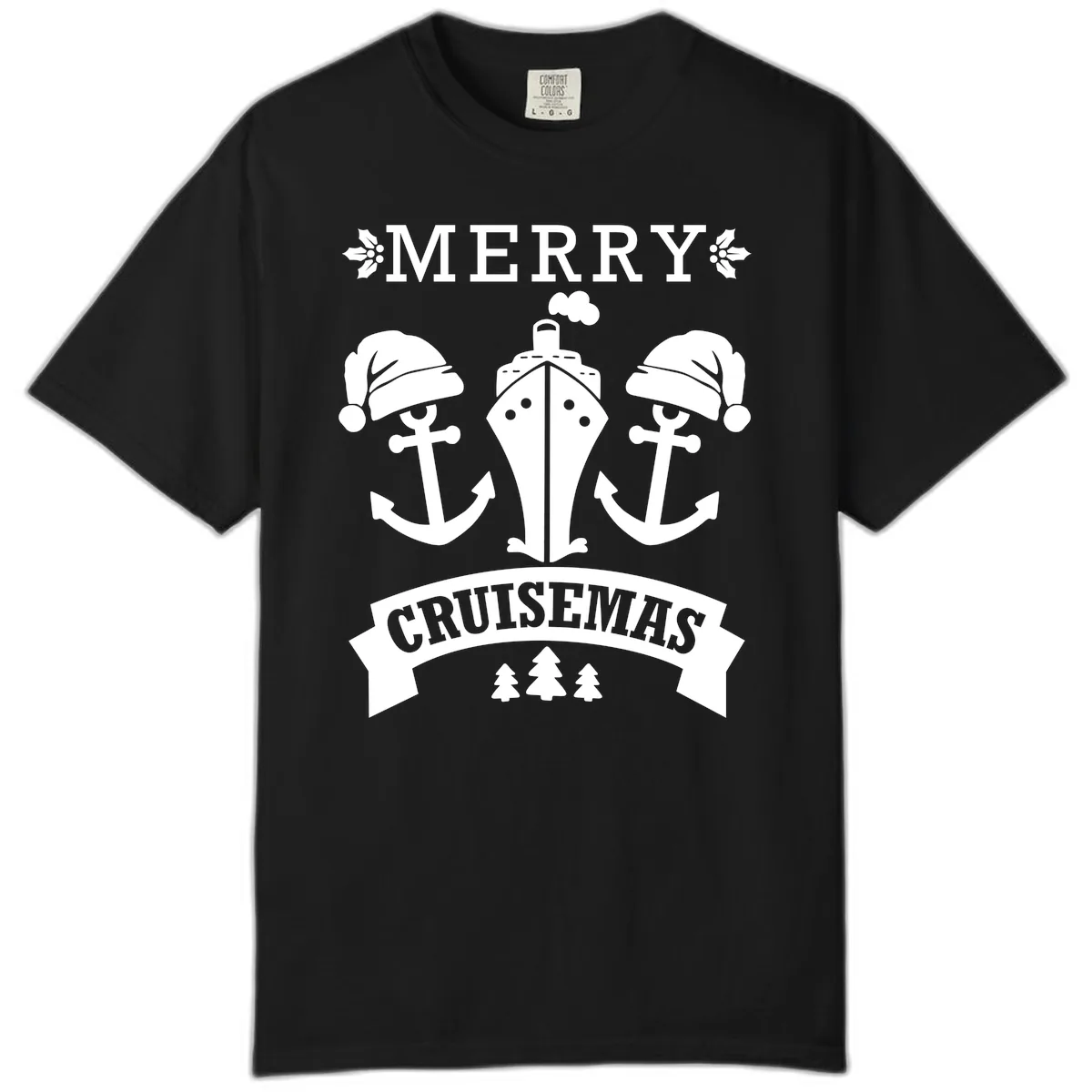 Merry Cruisemas Nautical Holiday Comfort Color in Black