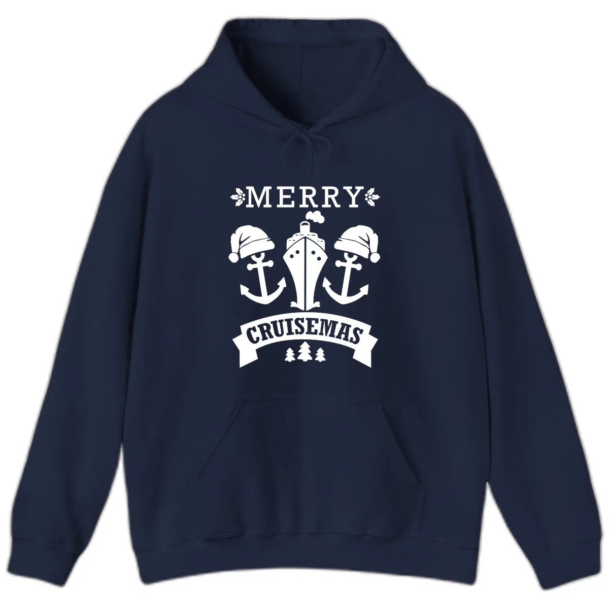 Merry Cruisemas Nautical Holiday Hoodie in Navy