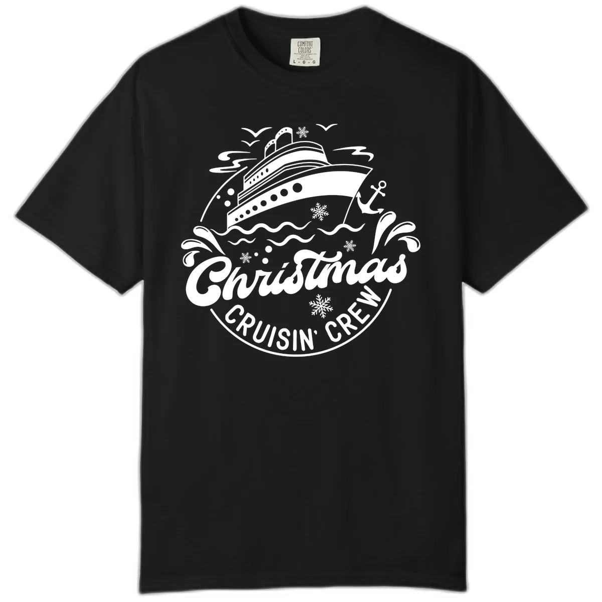 Christmas Cruisin' Crew Comfort Color in Black