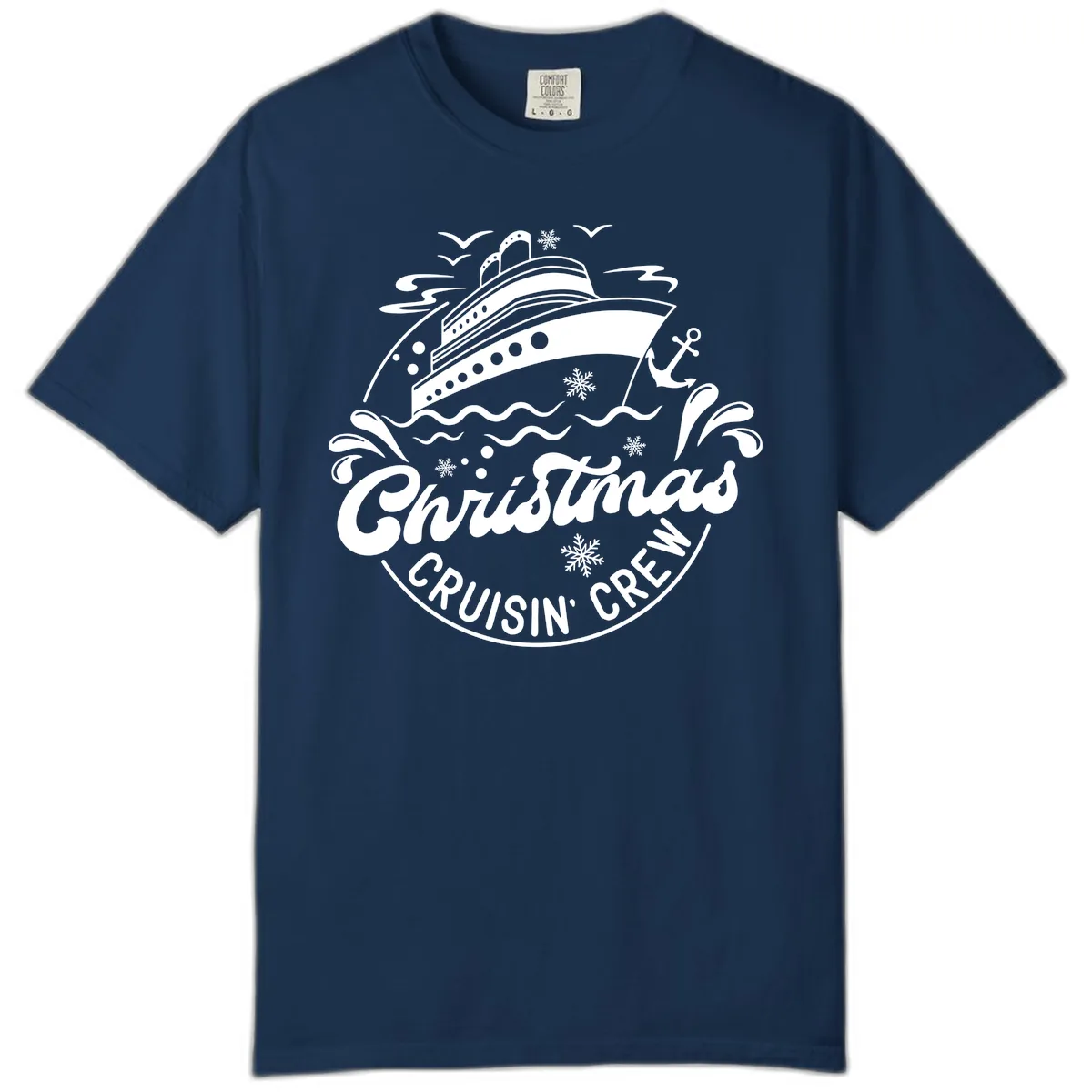Christmas Cruisin' Crew Comfort Color in Navy