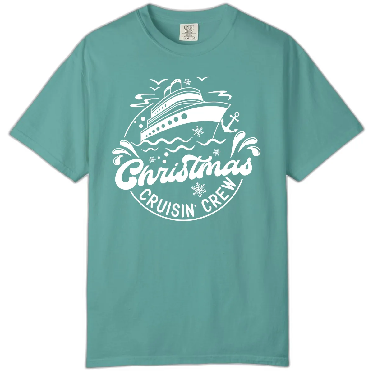 Christmas Cruisin' Crew Comfort Color in Seafoam
