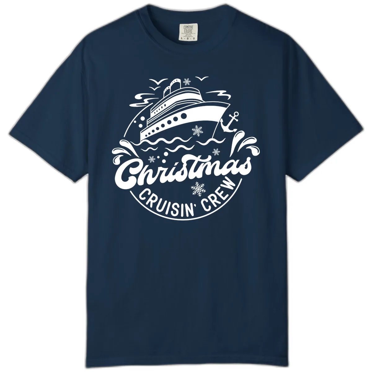 Christmas Cruisin' Crew Comfort Color in True Navy