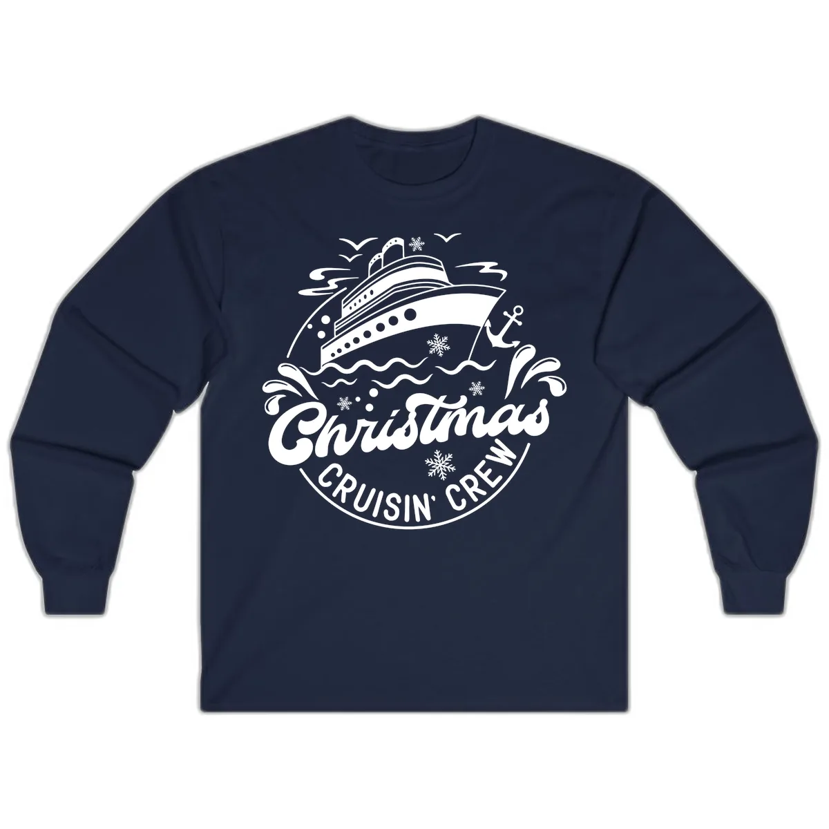 Christmas Cruisin' Crew Long Sleeve in Navy
