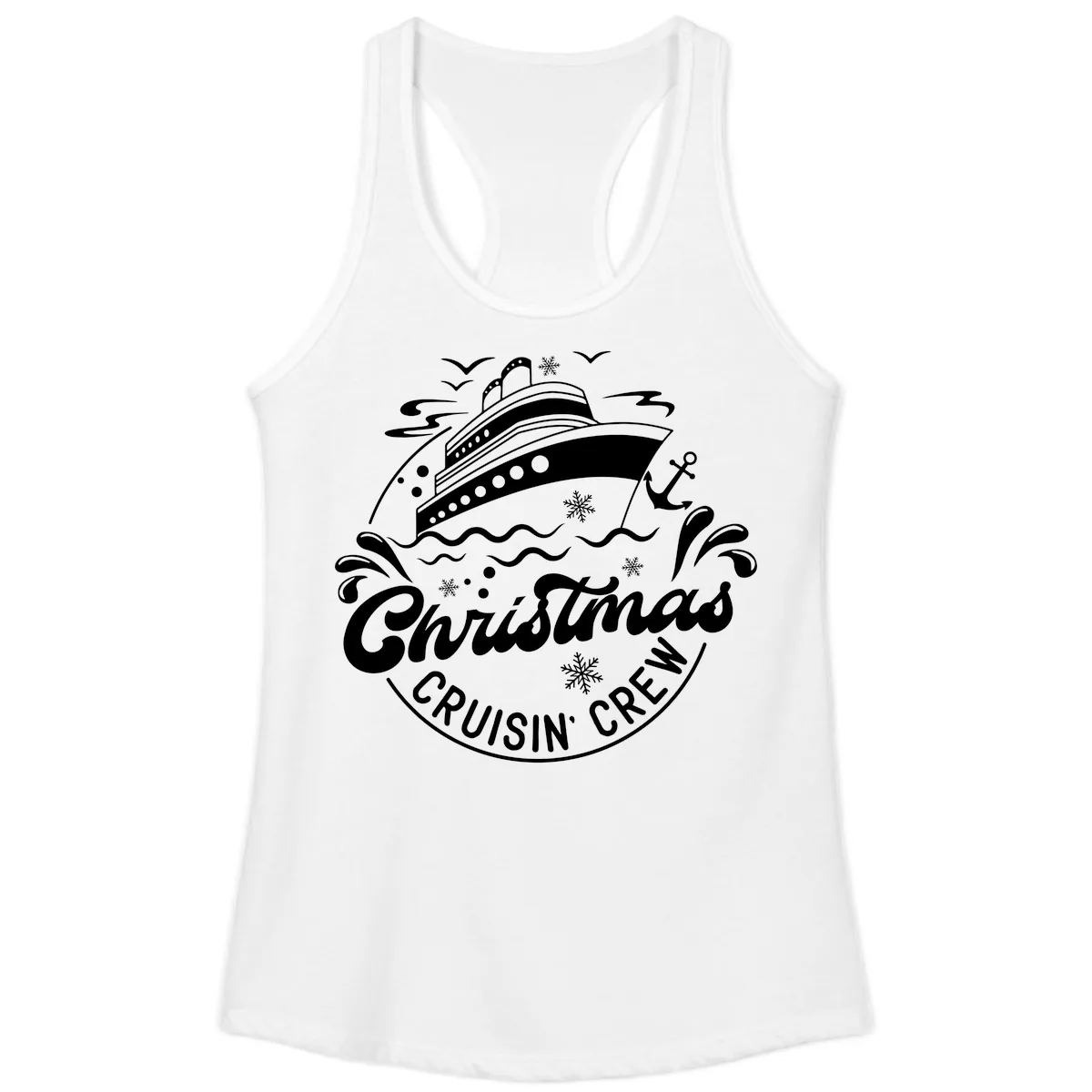 Christmas Cruisin' Crew Ladies Tank in White