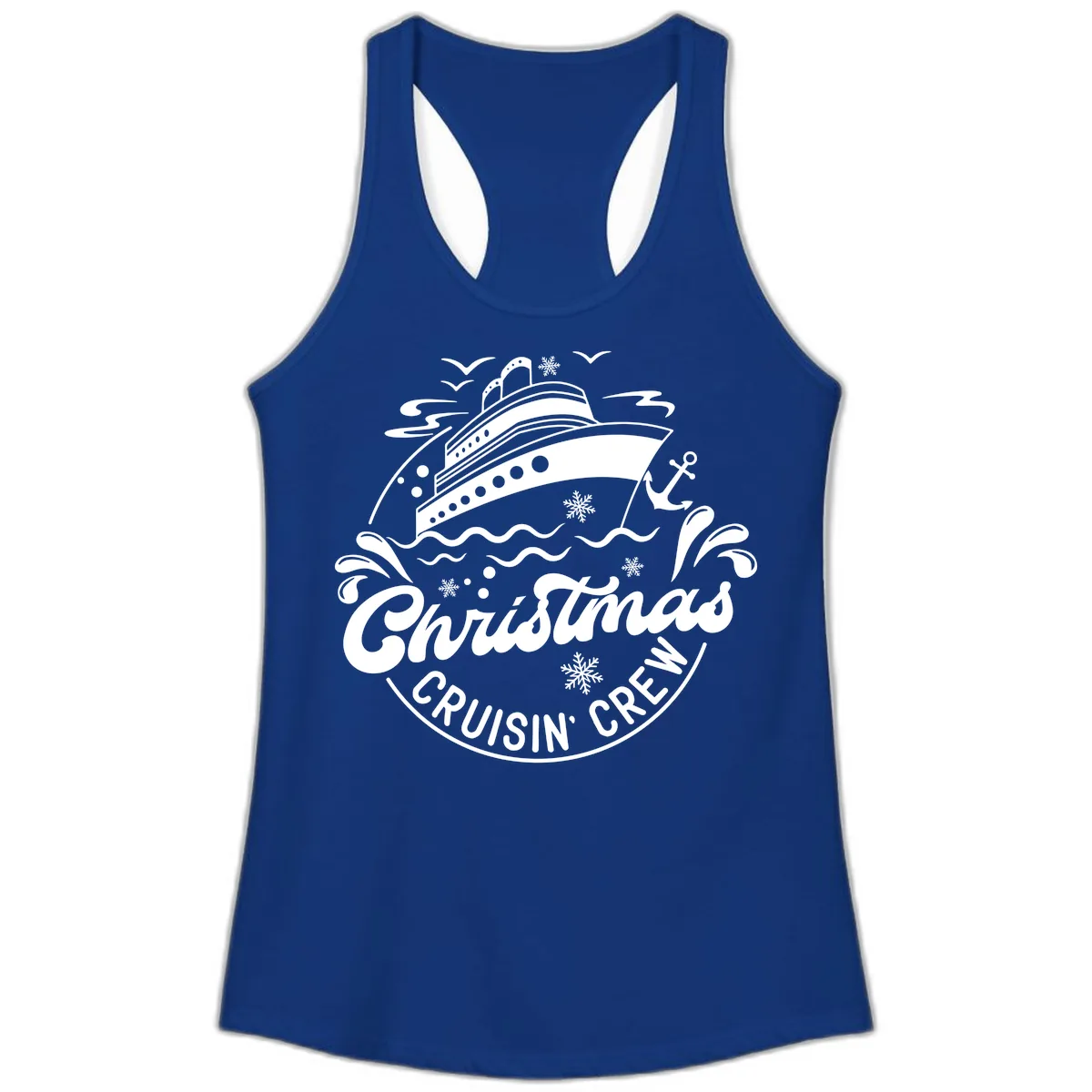 Christmas Cruisin' Crew Ladies Tank in Solid Royal