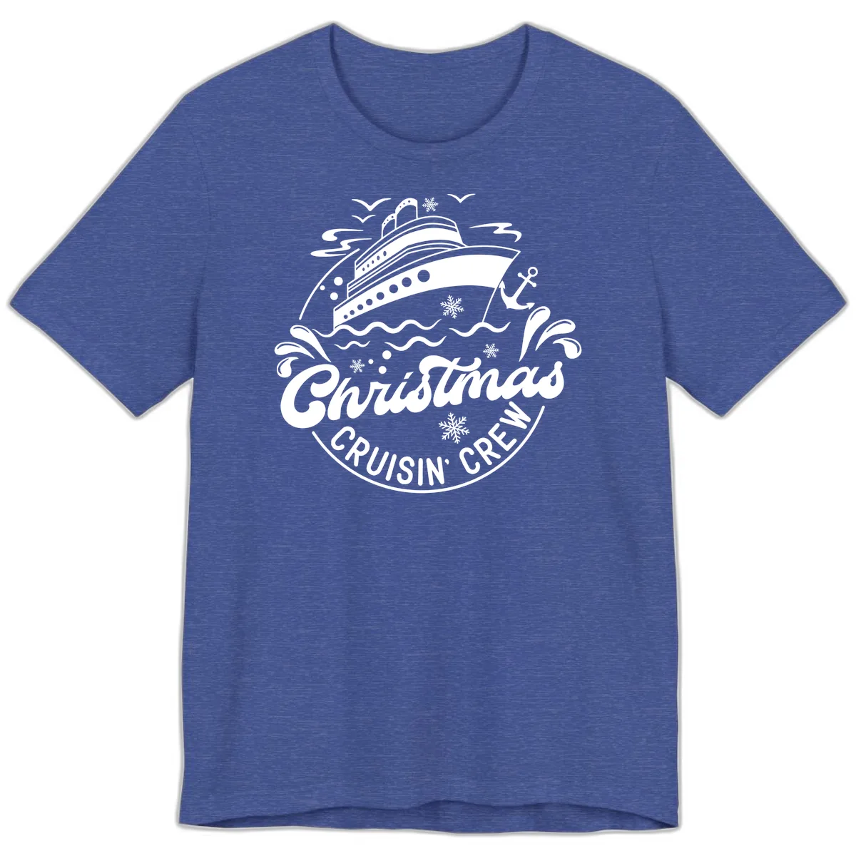 Christmas Cruisin' Crew Premium T-Shirt in Heather True Royal