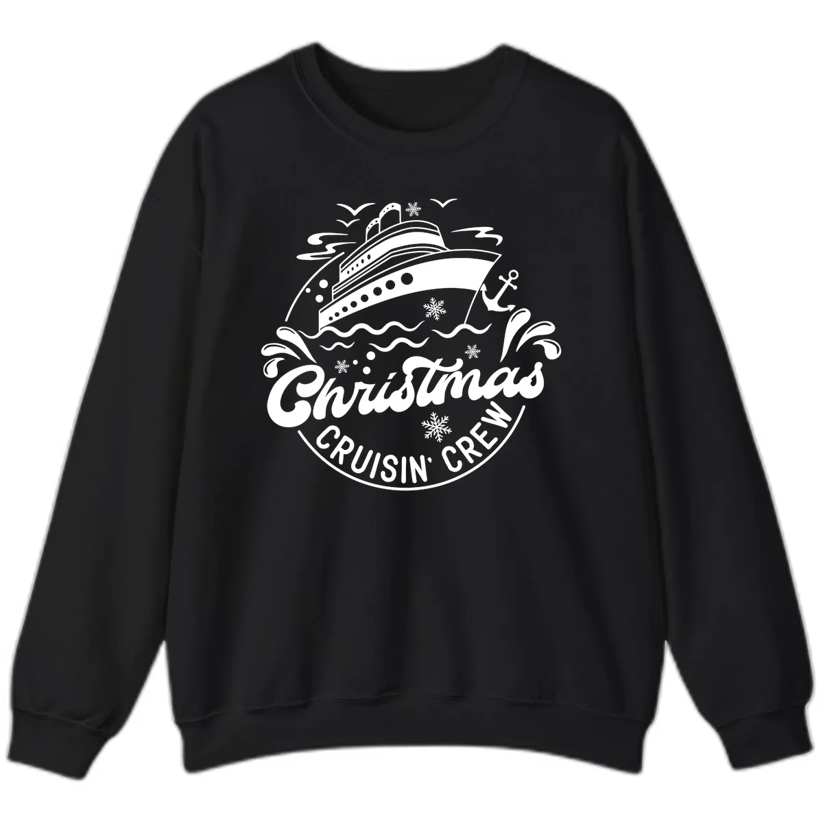 Christmas Cruisin' Crew Sweatshirt in Black