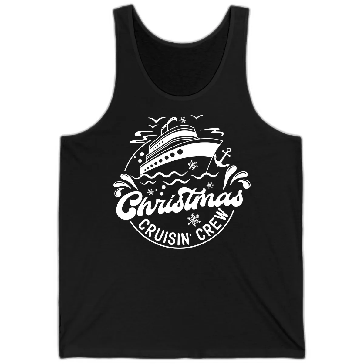 Christmas Cruisin' Crew Tank in Black