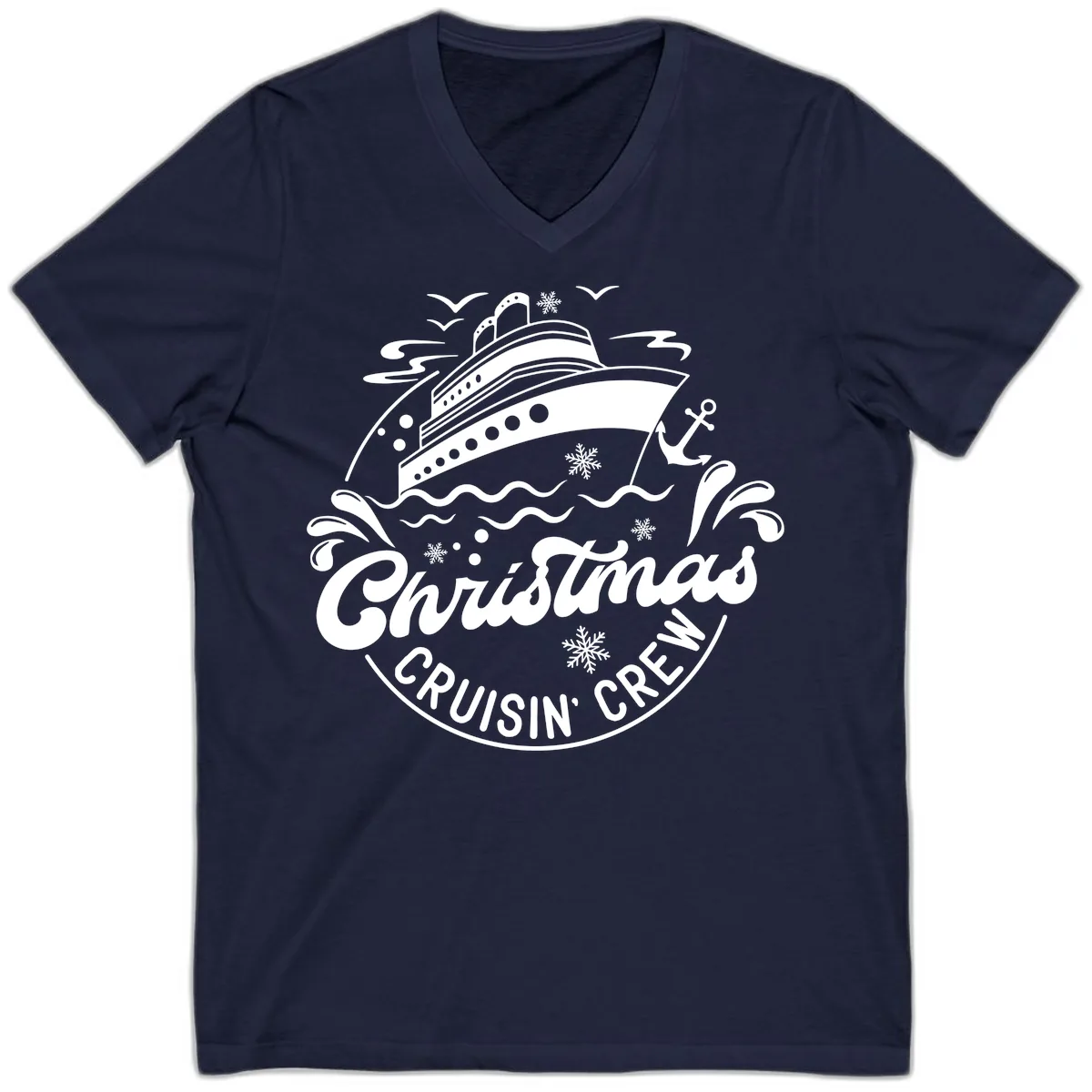 Christmas Cruisin' Crew V-Neck in Navy