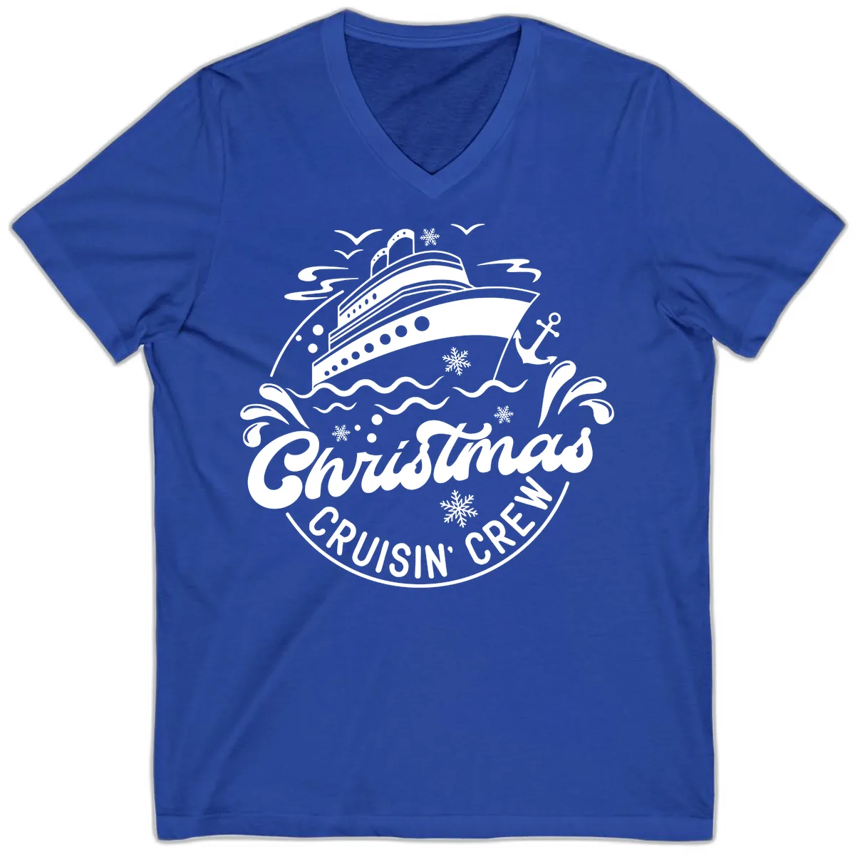Christmas Cruisin' Crew V-Neck in True Royal