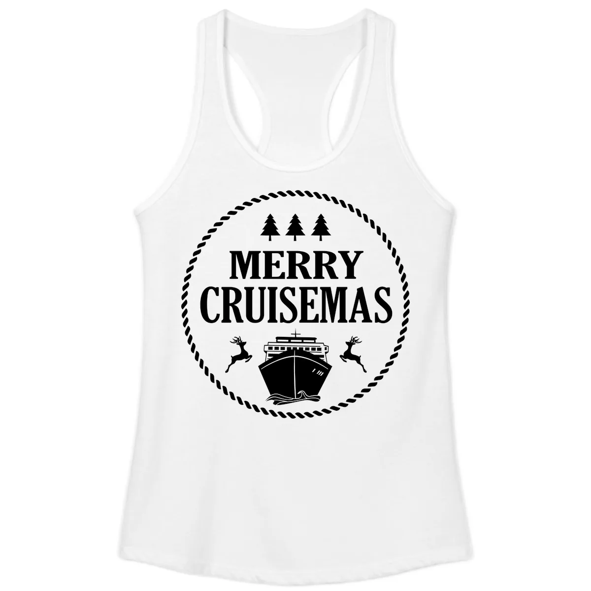 Merry Cruisemas Ladies Tank in White