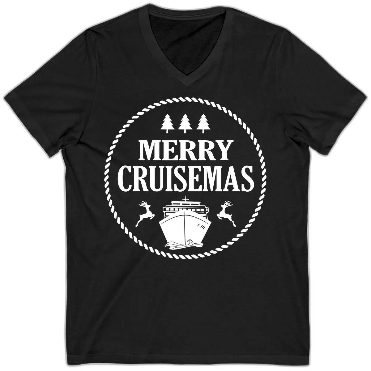 Merry Cruisemas V-Neck in Black