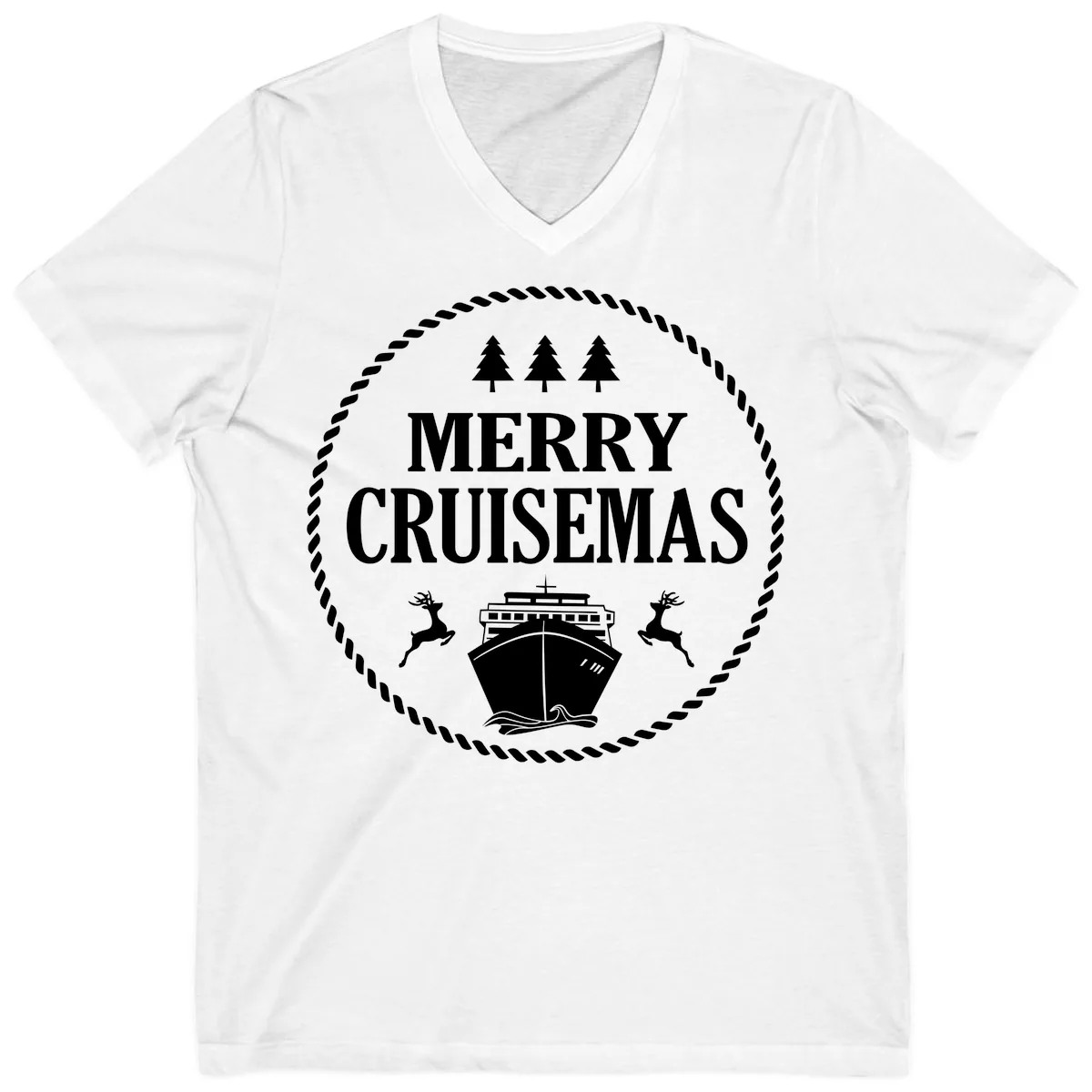Merry Cruisemas V-Neck in White